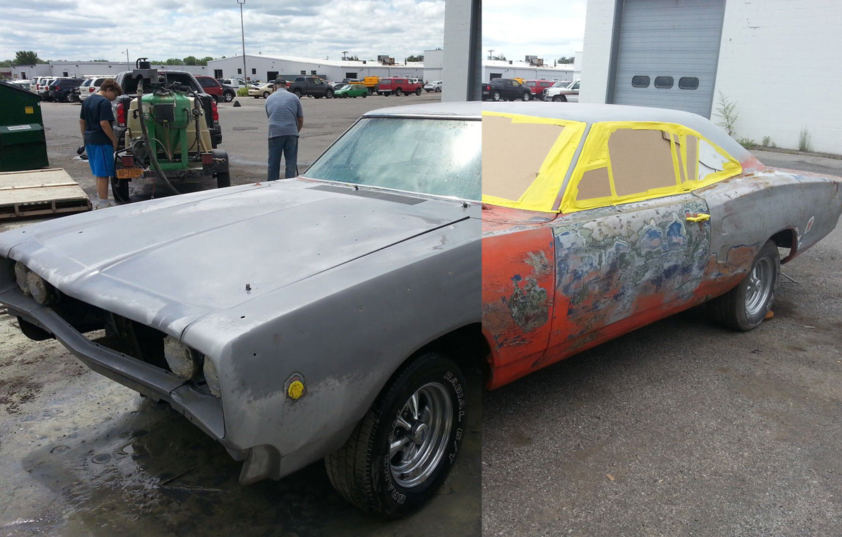 Dustless Mobile Blasting of Clarksville automotive project 3