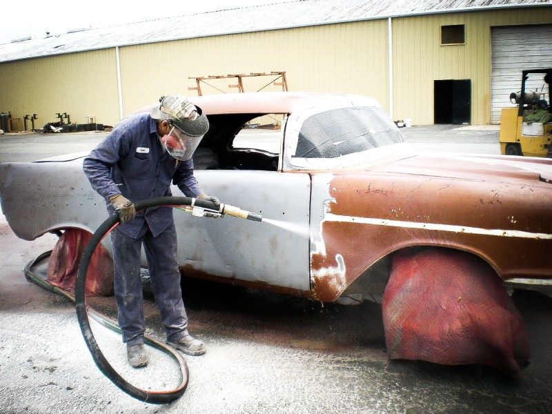 Dustless Mobile Blasting of Clarksville automotive project 5
