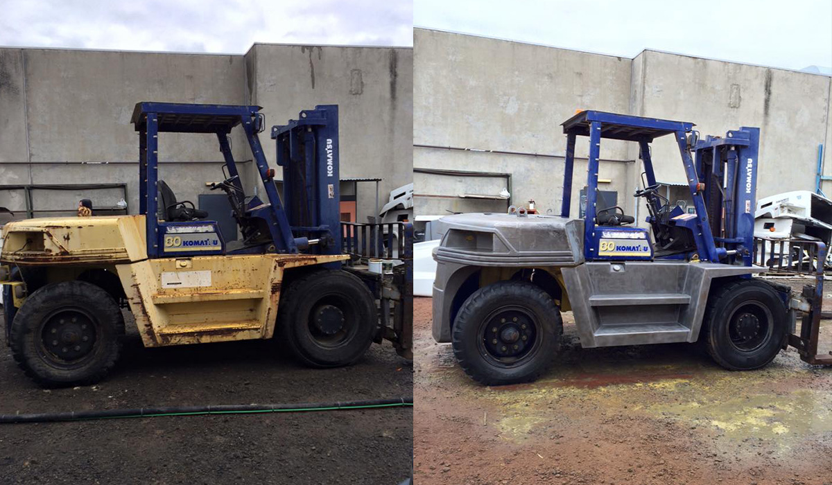 Dustless Mobile Blasting of Clarksville industrial project 2