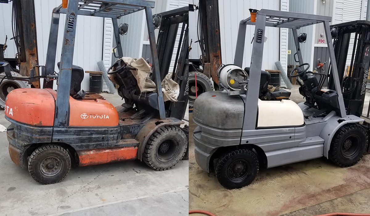 Dustless Mobile Blasting of Clarksville industrial project 3